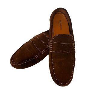 Jack Erwin Men's 9D Penny Loafer Driving Moccasins Brown Suede Casual Shoes